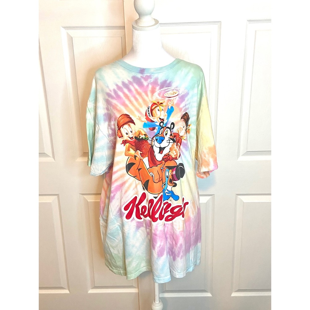 Kelloggs Cereal Mascots Tie Dye Graphic T-Shirt XL